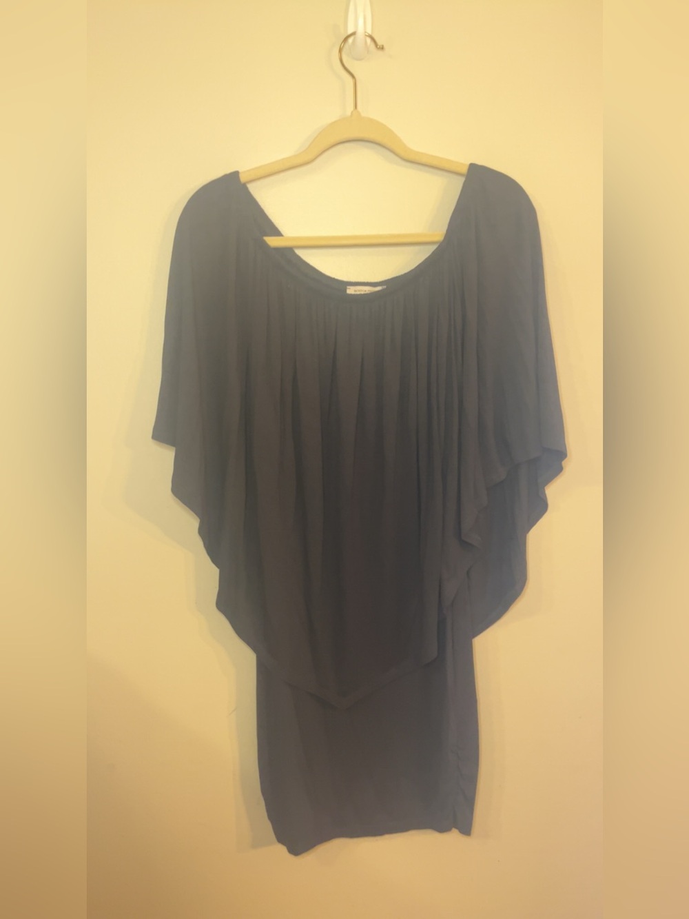 Black Draped Overlay Women’s cape Dress